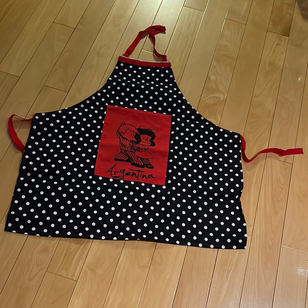 Apron with polka dots